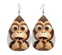 Pendientes de lágrima de cuero para mujer, aretes colgantes ligeros de The Silent Monkey, joyería de moda, regalos para mujeres y mujeres
