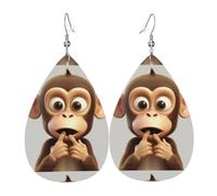 Pendientes de lágrima de cuero para mujer, aretes colgantes ligeros de The Silent Monkey, joyería de moda, regalos para mujeres y mujeres