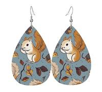 Pendientes de lágrima de cuero para mujer, bonitos aretes colgantes ligeros de ardilla, regalos de joyería de moda para mujeres y mujeres