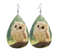 Pendientes de lágrima de cuero para mujer, bonitos aretes colgantes ligeros de búho, joyería de moda, regalos para mujeres y mujeres