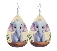 Pendientes de lágrima de cuero para mujer, bonitos aretes colgantes ligeros de elefante, joyería de moda, regalos para mujeres y mujeres