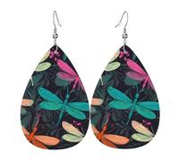 Pendientes de lágrima de cuero para mujer, bonitos aretes colgantes ligeros de libélula, regalos de joyería de moda para mujeres y mujeres