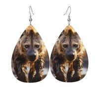 Pendientes de lágrima de cuero para mujer, diseño de flores al óleo sobre lienzo, ligeros, accesorios de joyería, talla única, Cuero