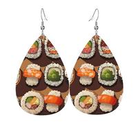 Pendientes de lágrima de cuero para mujer, muchos aretes colgantes ligeros para sushi, joyería de moda, regalos para mujeres y mujeres