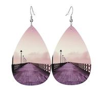 Pendientes de lágrima de cuero para mujer, The Mumbai Filmcity Tours, aretes colgantes ligeros, joyería de moda, regalos para mujeres y mujeres