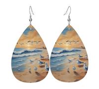 Pendientes de lágrima de gaviotas transportadas por el aire, aretes de gota ligeros adecuados para regalos de Navidad y día de San Valentín