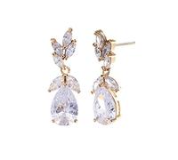 Pendientes de lágrima de marquesa con circonita cúbica para boda, plata de ley, circonita cúbica, diamantes de imitación, joyería nupcial para novia, damas de honor, mujeres y niñas, regalo de joyería