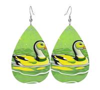Pendientes de lágrima de pato verde, aretes de gota ligeros adecuados para regalos de Navidad y día de San Valentín