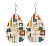 Pendientes de lágrima modernos de mediados de siglo, aretes de gota ligeros adecuados para regalos de Navidad y día de San Valentín