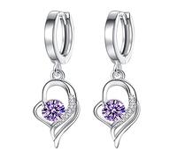 Pendientes de lágrima para mujer, chapados en plata, circonita cúbica, cristal de diamante, aretes de piedra natal, para fecha, noche, día de la madre, regalo de joyería, talla única, Cobre, Sin