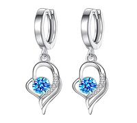 Pendientes de lágrima para mujer, chapados en plata, circonita cúbica, cristal de diamante, aretes de piedra natal, para fecha, noche, día de la madre, regalo de joyería, talla única, Cobre, Sin