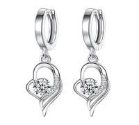 Pendientes de lágrima para mujer, chapados en plata, circonita cúbica, cristal de diamante, aretes de piedra natal, para fecha, noche, día de la madre, regalo de joyería, talla única, Cobre, Sin