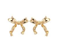 Pendientes de lazo - Belleza de oreja simple, aretes de lazo de cinta, elegantes aretes de lazo, bonitos aretes de lazo, aretes de lazo dorados, aretes de lazo clásicos para reuniones, hogar, trabajo