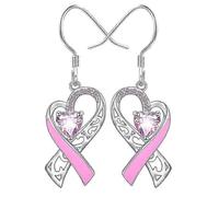 Pendientes de lazo con forma de corazón 2025, joyería para sobrevivientes del cáncer de mama, regalo para mujeres