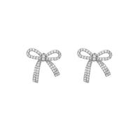 Pendientes de lazo de oro y plata para mujer, aretes largos con borla de cadena de serpiente, aretes colgantes de lazo, aretes colgantes de boda, joyería de regalo para mujer, Cobre, Sin piedra