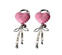 Pendientes de lazo en forma de corazón de aleación dulce, accesorios elegantes para las orejas, ropa de fiesta, accesorios cómodos, joyería, pendientes de de dibujos animados