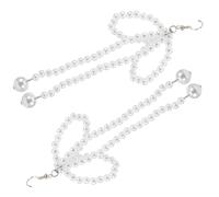 Pendientes de Lazo Perla Artificial, Estilo Barroco para Mujer | Aleación y Perla Sintética, Acabado Fino, Diseño Simple, para Boda y Halloween, Color Blanco