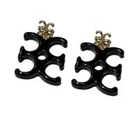 Pendientes de letras de resina de moda, pendientes colgantes con letras para artículos de fiesta de poste de plata con colores brillantes y looks casuales, フリーサイズ