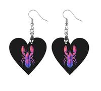 Pendientes de madera clásicos con forma de langosta, ligeros y artísticos, con ganchos para pendientes, joyería vintage para mujer.