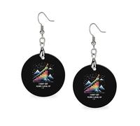 Pendientes de madera con texto en inglés "I Don't Get Older I Level Up" para mujer, redondos, joyería de moda, 3,5 x 6,1 cm