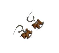 Pendientes de madera de caballo balancín, construcción ligera, accesorios de oreja, joyería para uso diario, aretes de caballo balancín, One Size, como se describe, como se describe
