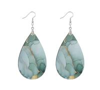 Pendientes de madera de gota de agua, diseño de hoja, chapado en plata, cobre que no se cae fácilmente, regalo para ella, watertrop, Madera Metal, Sin piedra preciosa