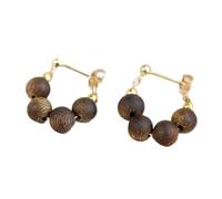 Pendientes de madera de sandalia que incorporan un étnico Pendientes hechos a mano para resistir las alergias y comodidad Pendientes de madera de estilo chino