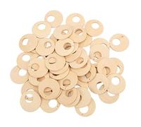 Pendientes de madera en blanco, redondos huecos, suministros para hacer joyas, 50 piezas, ligeros, resistentes al desgaste, fáciles de colorear para decoraciones navideñas,