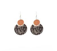Pendientes de madera geométricos Retro hechos a mano, diseños de retales Vintage, joyería para mujer, pendientes de madera de estilos Retro