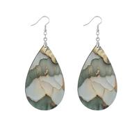 Pendientes de madera MDF estilo gota de agua, hipoalergénicos, no se caen fácilmente, regalo para ella, leaf, Madera Metal, Sin piedra preciosa
