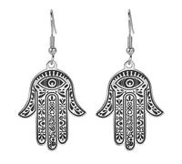 Pendientes de Mano de Fátima Hamsa para Mujeres y Niñas de Acero Inoxidable Elegantes y Modernos, Joyería Hamsa, Regalo, Acero inoxidable, Sin piedra preciosa