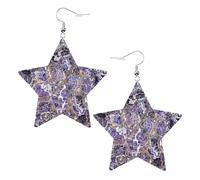 Pendientes de mármol morado con forma de estrella, aretes colgantes modernos, joyería de declaración para mujer para la oficina diaria