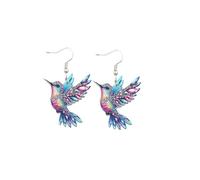 Pendientes de mármol, pendientes para mujer, novedosos, coloridos, elegantes, largos, colibríes, gotas, animales, pendientes, pendientes, pendientes para enhebrador, talla única, Acrílico, Sin piedra