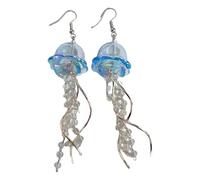 Pendientes De Medusa Transparente Con Flecos En Forma De S Diseño Moderno Ligero Brillo Suave Ideal Para Ocasiones Casuales Y Formales