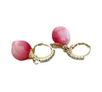 Pendientes de melocotón, aretes de gota de melocotón, declaración de moda dulce para fiestas y joyería de moda casual