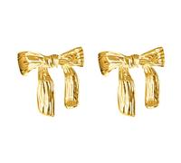 Pendientes de metal con textura de lazo en forma de nudo de mariposa, aretes de mariposa para mujer, joyería hecha a mano