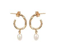 Pendientes de Metal Dorado con Perla Barroca