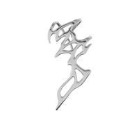 Pendientes de metal únicos con llama líquida, aretes de metal con llama hueca, aretes de clip para mujeres y hombres, aretes de metal con llama
