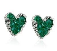 Pendientes de mezcla integrada de cristal con diseño de corazón brillante, joyería de moda, ejemplares para regalo, de lo contrario, uso individual, aretes para estudiantes, One Size, como se describe
