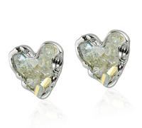 Pendientes de mezcla integrada de cristal con diseño de corazón brillante, joyería de moda, ejemplares para regalo, de lo contrario, uso individual, aretes para estudiantes, One Size, como se describe