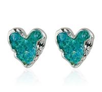 Pendientes de mezcla integrada de cristal con diseño de corazón brillante, joyería de moda, ejemplares para regalo, de lo contrario, uso individual, aretes para estudiantes, One Size, como se describe