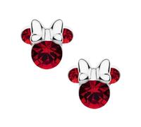 Pendientes de Minnie Mouse con piedra natal Disney para mujer, plata, joyas de Disney, decoradas con circonitas