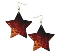 Pendientes de moda para mujer, diseño de llamas rojas, aretes colgantes celestiales, joyería en forma de estrella para una versatilidad, One Size, Cuero
