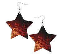 Pendientes de moda para mujer, diseño de llamas rojas, aretes colgantes celestiales, joyería en forma de estrella para una versatilidad, One Size, Cuero