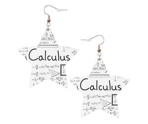 Pendientes de moda para mujer, diseño de matemáticas, geometría g retes colgantes celestiales, joyería en forma de estrella para una versatilidad, One Size, Cuero