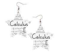 Pendientes de moda para mujer, diseño de matemáticas, geometría g retes colgantes celestiales, joyería en forma de estrella para una versatilidad, One Size, Cuero