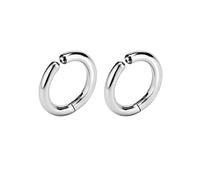 Pendientes de Mujer 2 Piezas de Acero Inoxidable para Mujer, Pendientes Falsos con Clip para la Oreja para Hombres sin Perforaciones, pequeños Pendientes Redondos Redondos Punk Simples Pendientes