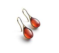 Pendientes de mujer 4 colores Delicado color dorado Incrustaciones de piedra natural Gancho Pendientes colgantes para mujer Joyería de compromiso de boda, naranja