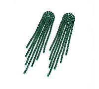 Pendientes de Mujer-Clearine de la Borla de Novia para las Mujeres de Diamantes de Imitación del Brillo de Cristal de Larga Caída de Araña de Bohemia Aretes,Color Verde-Tono