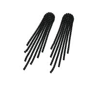 Pendientes de Mujer-Clearine de la Borla de Novia para las Mujeres de Diamantes de Imitación del Brillo de Cristal de Larga Caída de Araña de Bohemia Aretes,Color Negro-Tono